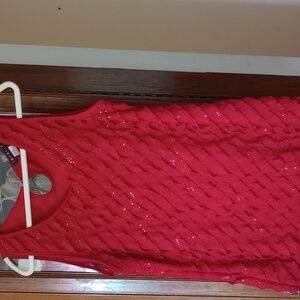 Sparkly red blouse!